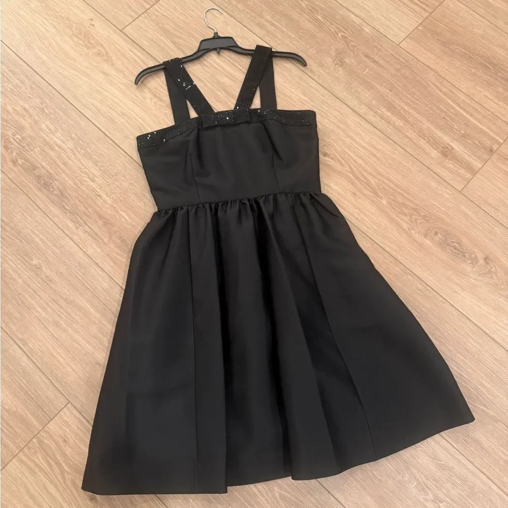 Kate Spade ‘Pave Fit and Flare’ Black Formal Dress with gemmed bow ~ Size: 8